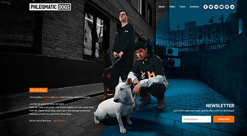 Website development for musicians «Phlegmatic Dogs»